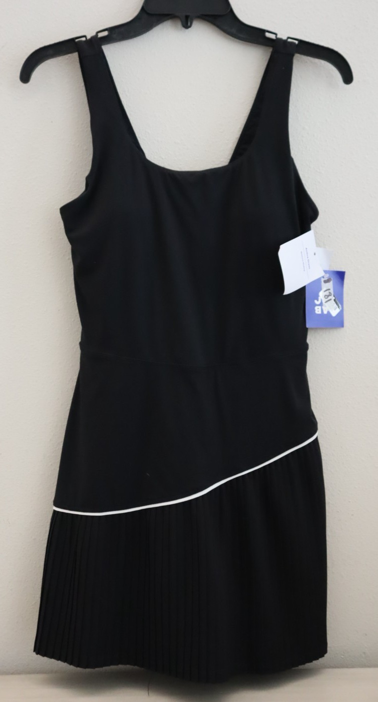 JoyLab 309-09-0910 Womens Sz S Black Knit Asymmetrical Pleated Active Mini Dress