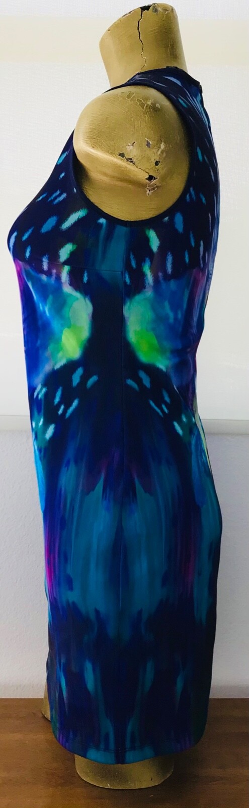 APT. 9 Chic Tropical Watercolor FLORAL Wearable Art Print Shift DRESS XS