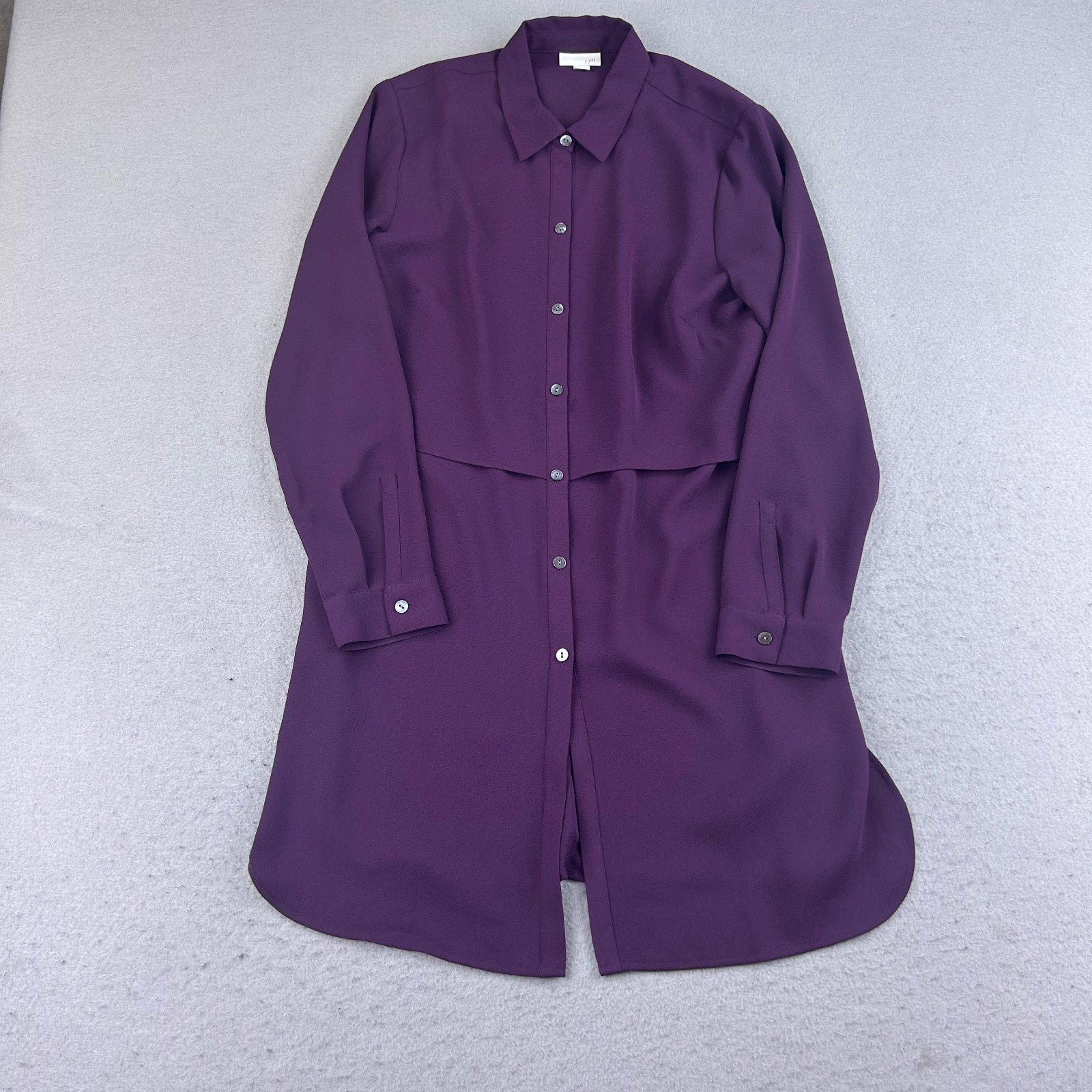 J Jill Dress Womens Small Purple Long Sleeves Button Up Lightweight Collared