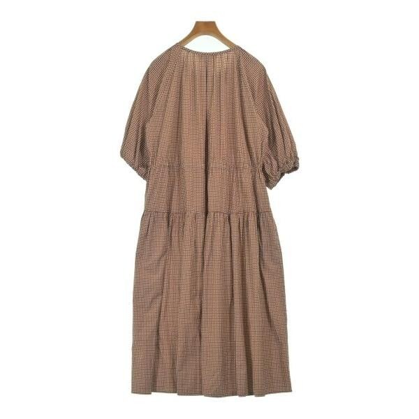 Max Mara Weekend Line Brown White Check Shirt Dress Midi Cotton Women Sz 40