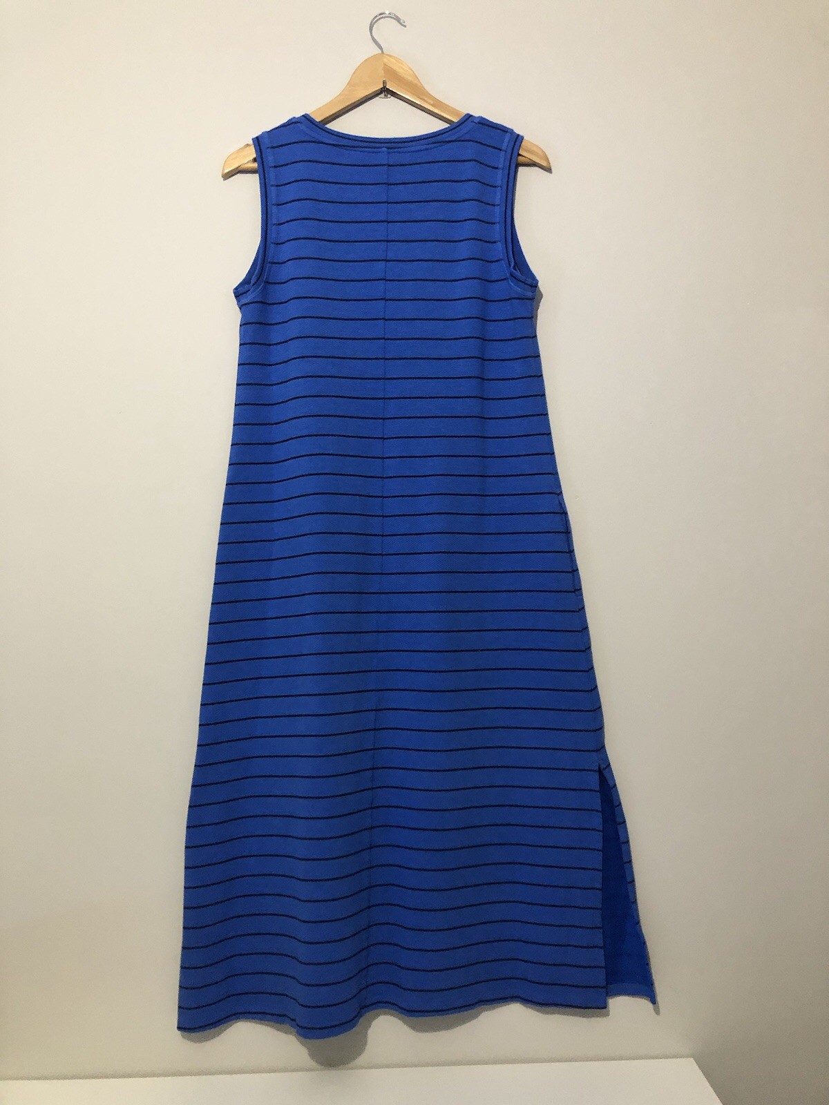 NWT Talbots Royal Blue Navy Striped Maxi Dress Women’s Size Large