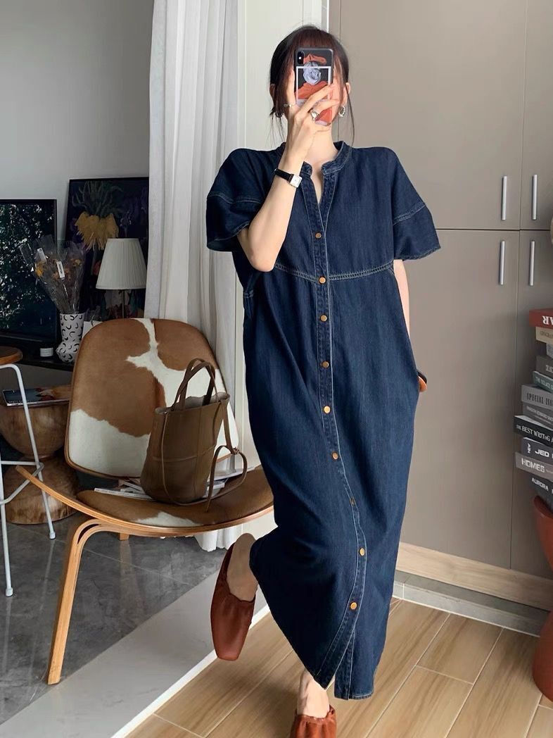 Female Dress Casual Denim Summer Slimming Temperament Western Style Dress