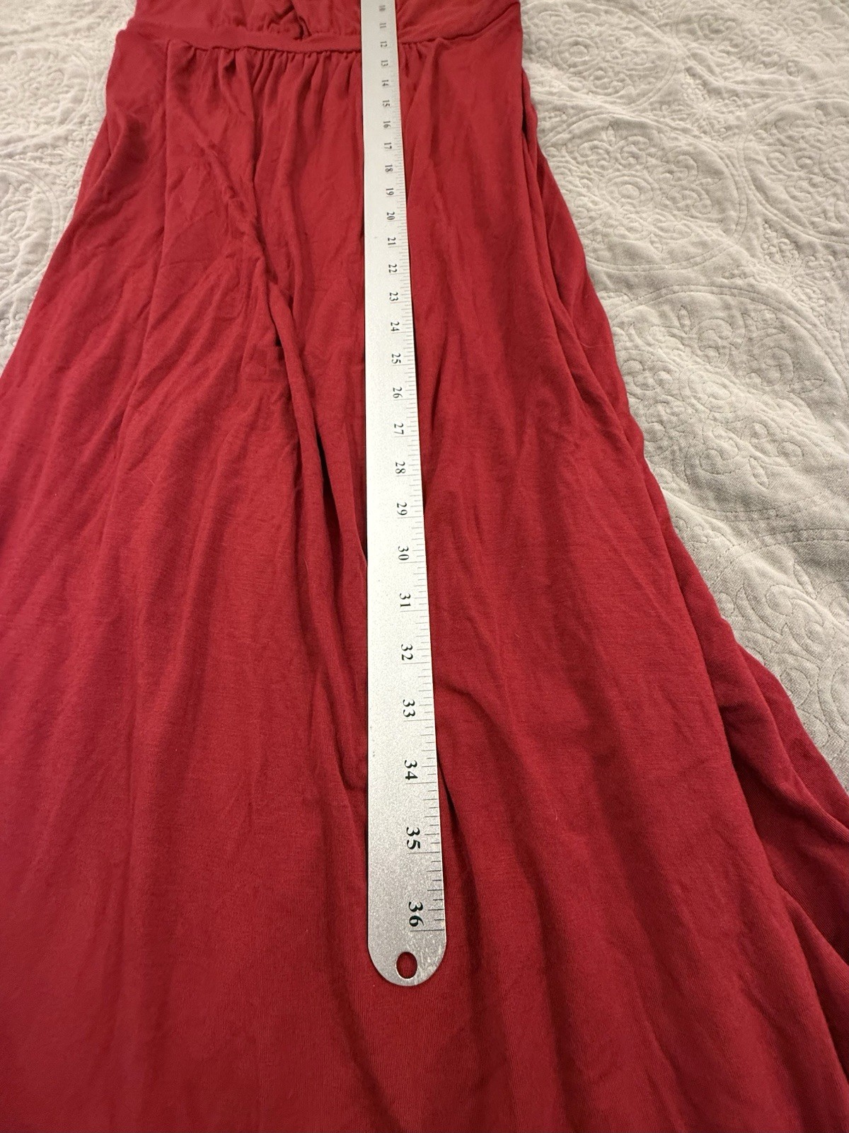Matty M Classic Maxi V-Neck Ruby Red Dress Size XS Sleeveless NWT