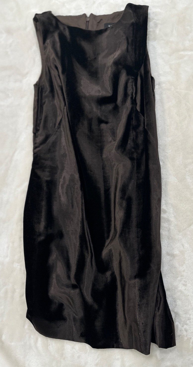 Vintage Versace Jeans Couture Dark Chocolate Brown Velor Dress