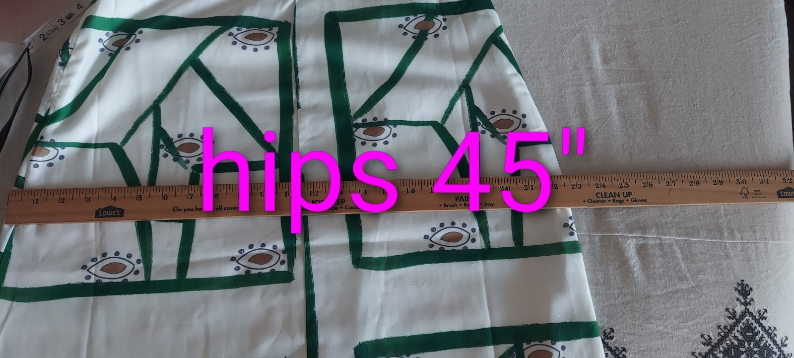 Commense Green/White Geometric Eye Maxi Dress Strappy Square Neck Tie Back L