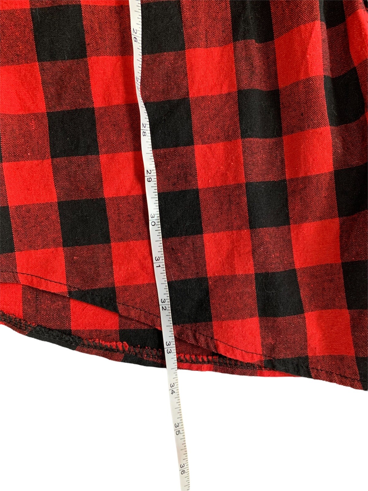 Wanna B Red Buffalo Plaid Button Up Dress with sash Size Small