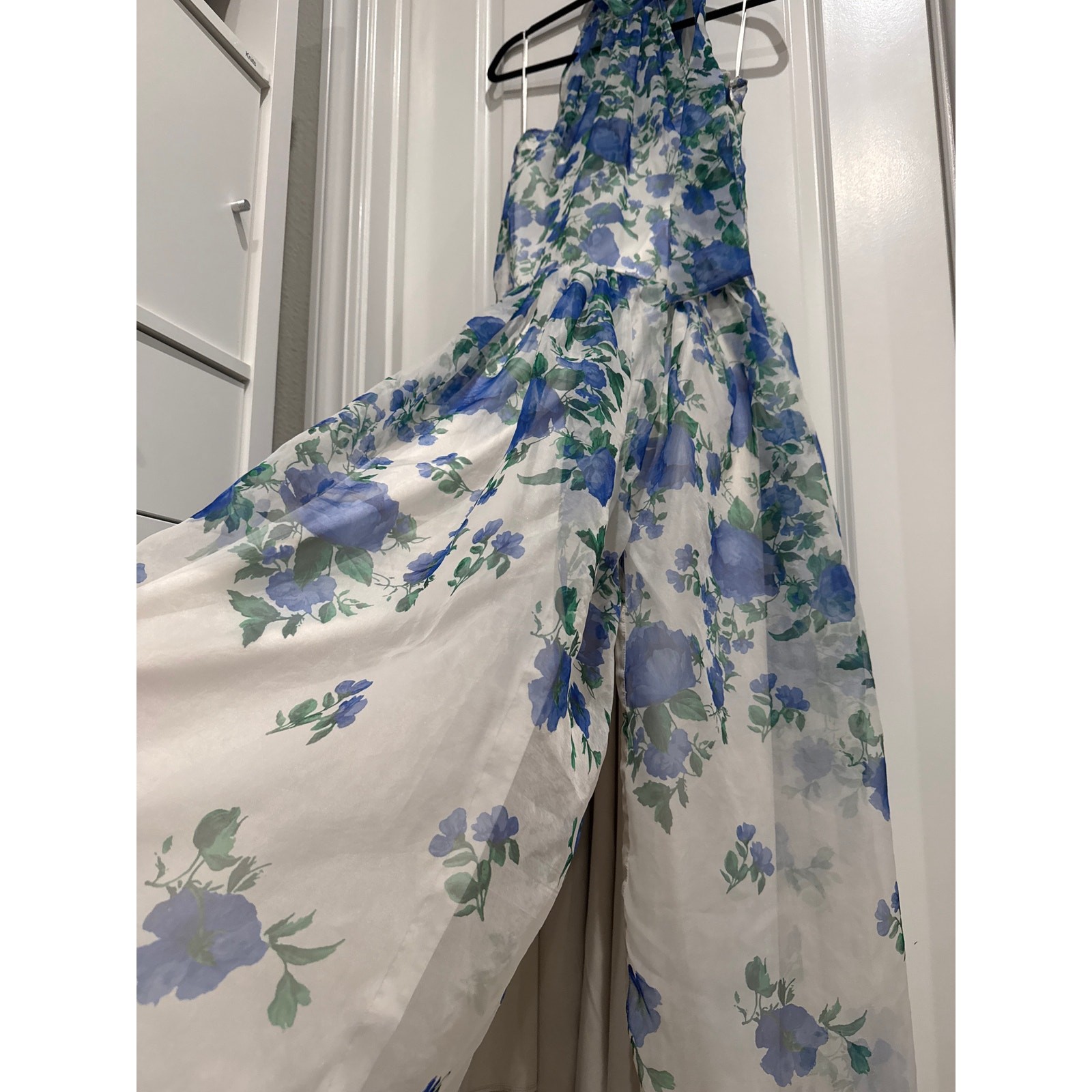 MSRP: $248 ✨ BHLDN Kendall High-Neck Scarf Floral Organza Maxi Dress | Size S/M✨