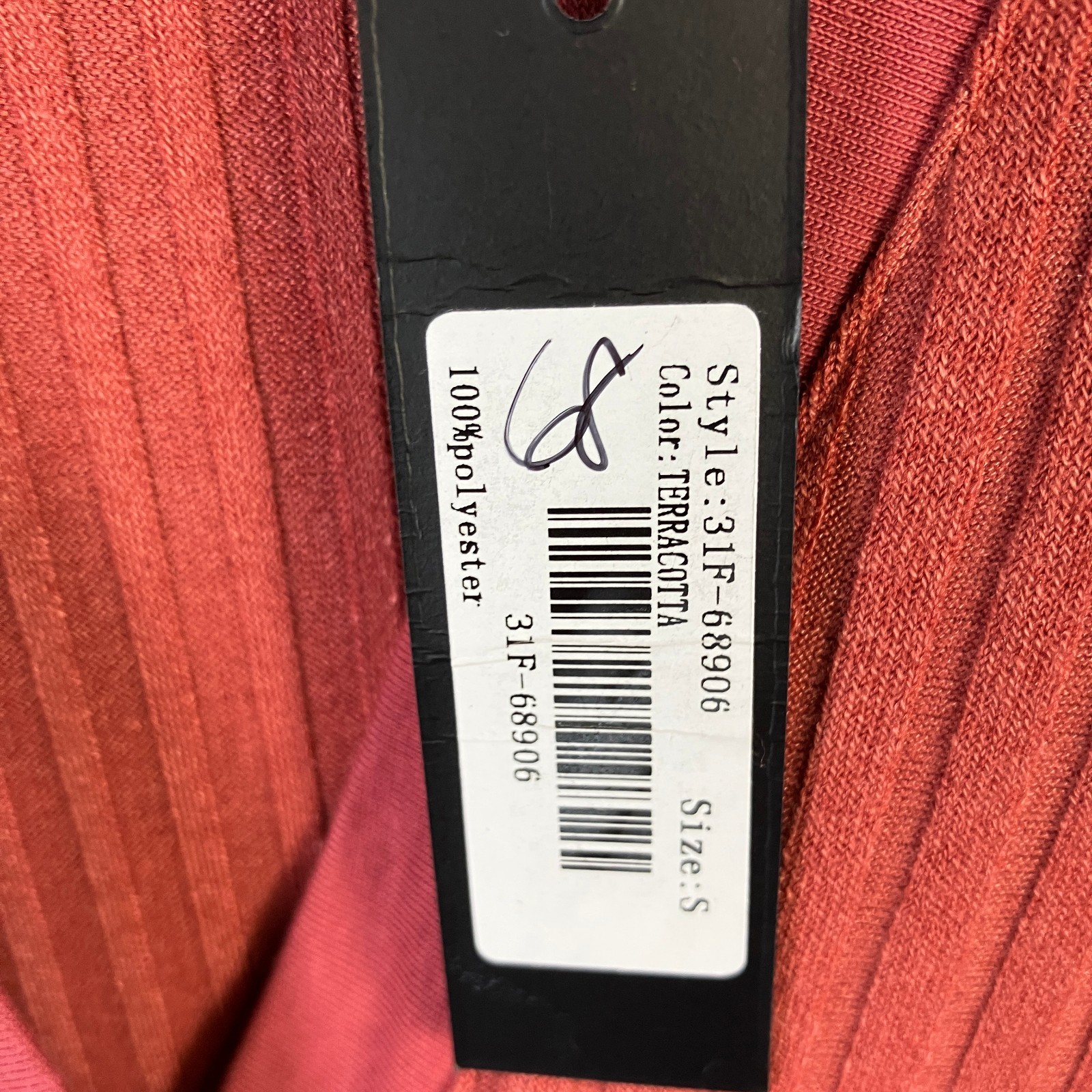 Bobi Black Los Angeles Ribbed Button-Front Midi Dress Women’s Size S Terracotta