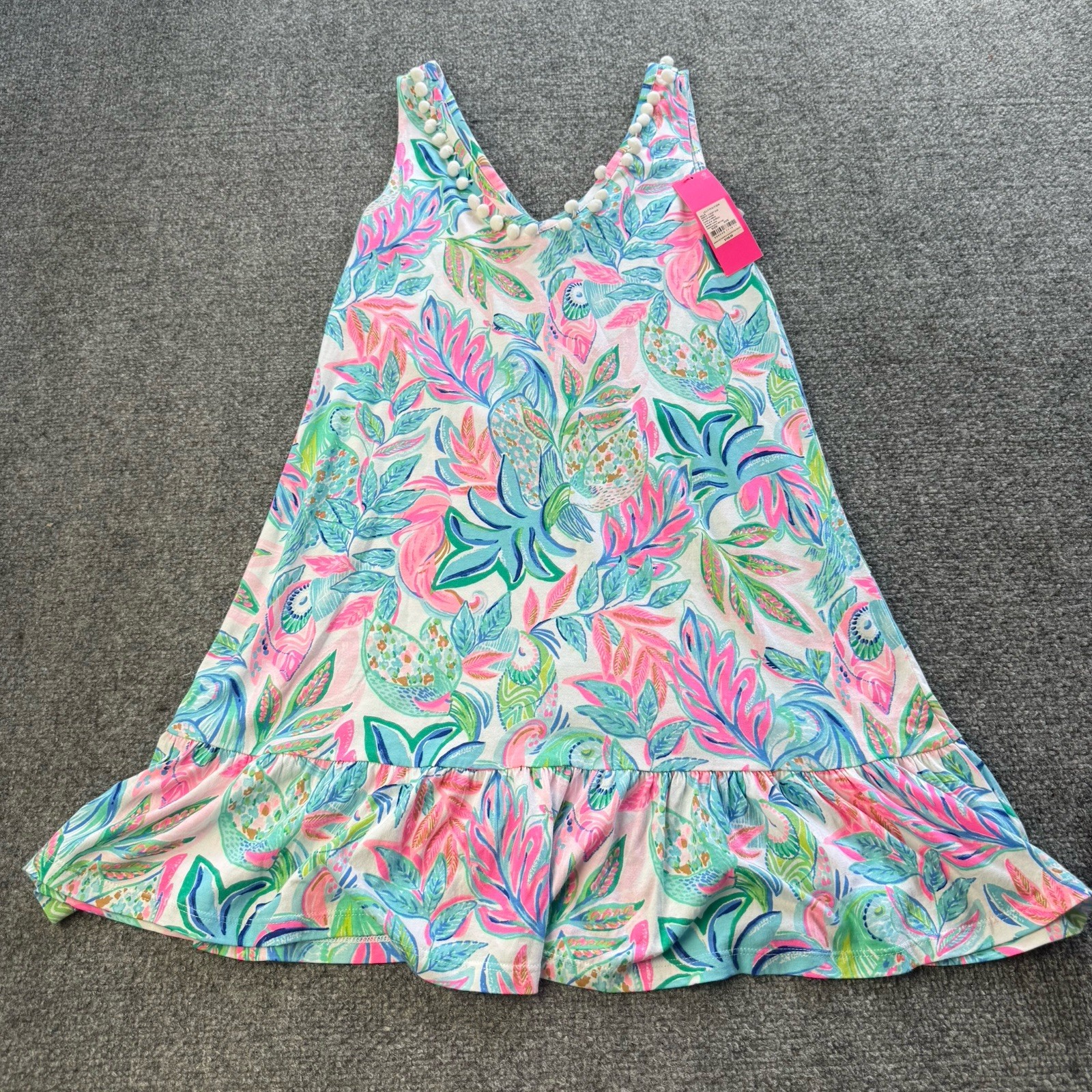 NWT Lilly Pulitzer Camilla Swing Dress Toucan Do It Better XXS Ruffle Pom Pom