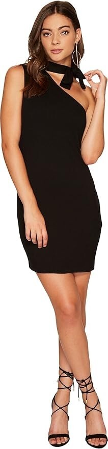 1.STATE Womens One-Shoulder Bodycon Dress, Black, XL