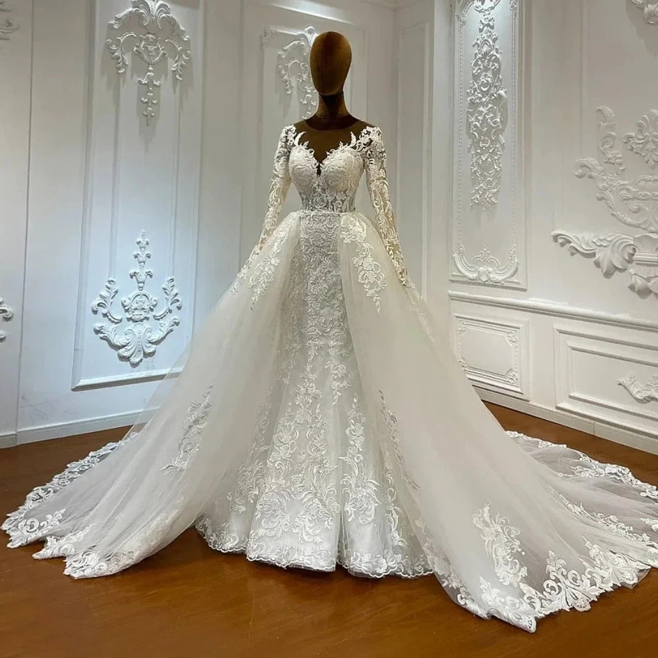 Detachable Skirt Wedding Overskirt Sweep Train White Ivory Detachable Train