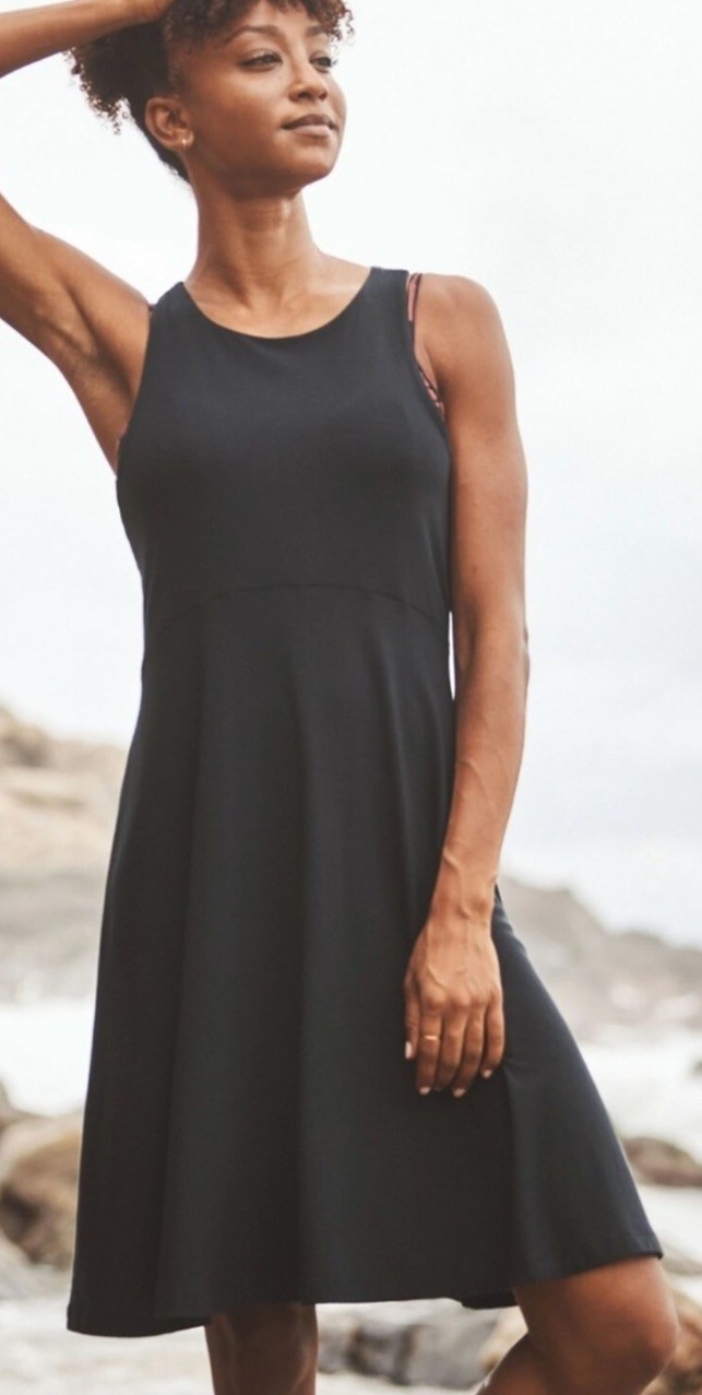 Athleta Black Santorini Sleeveless Dress M Tall