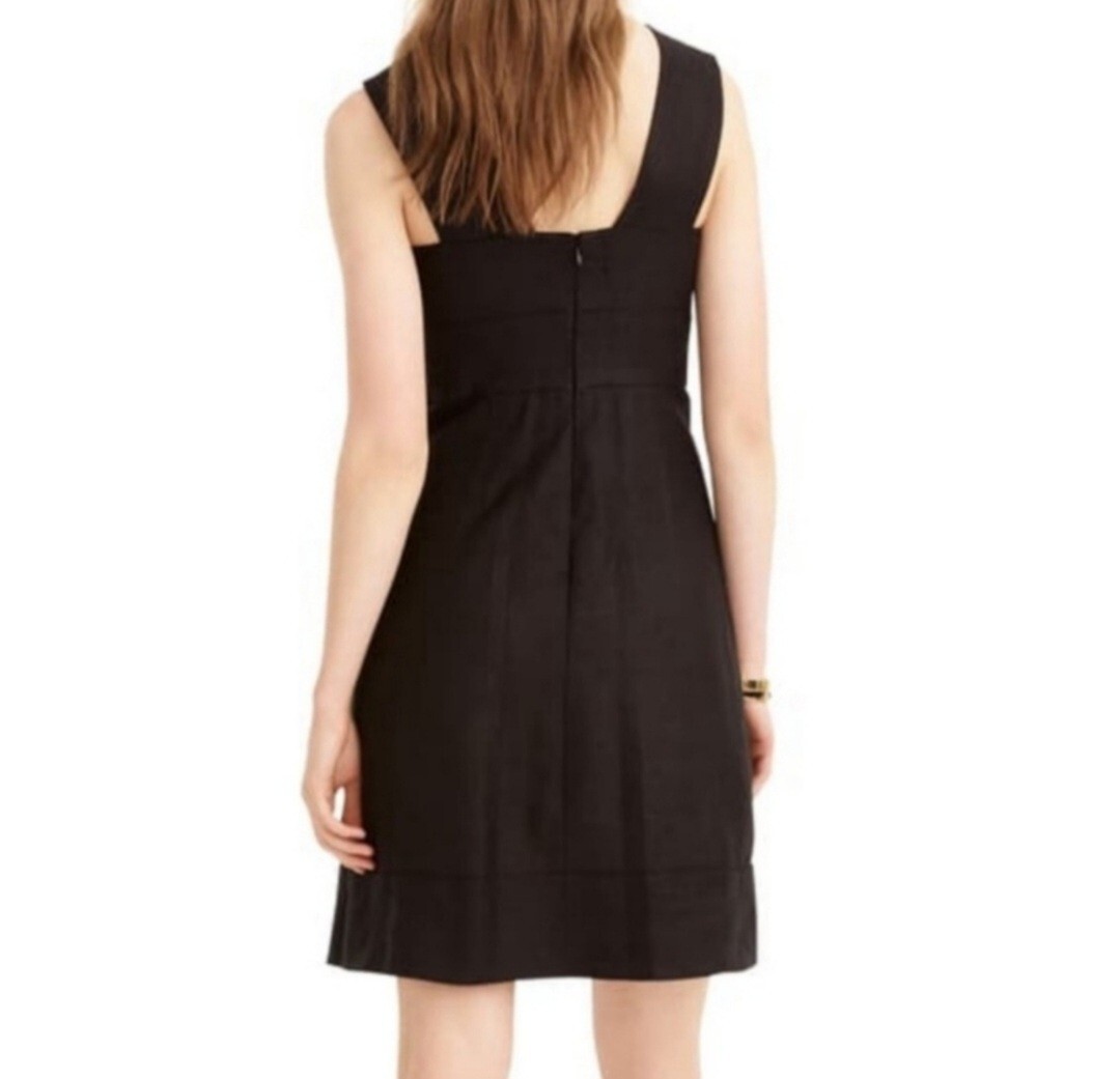 J.Crew Lace-up dress in structured linen Little Black Dress Womens Size 10 NWT