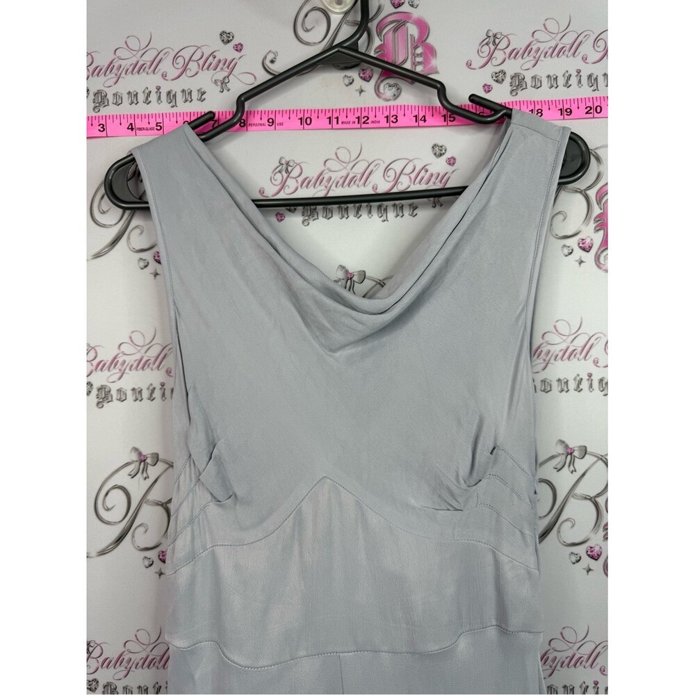 ASOS dress long flowy blue Light Gray Draped Sleep Chemise