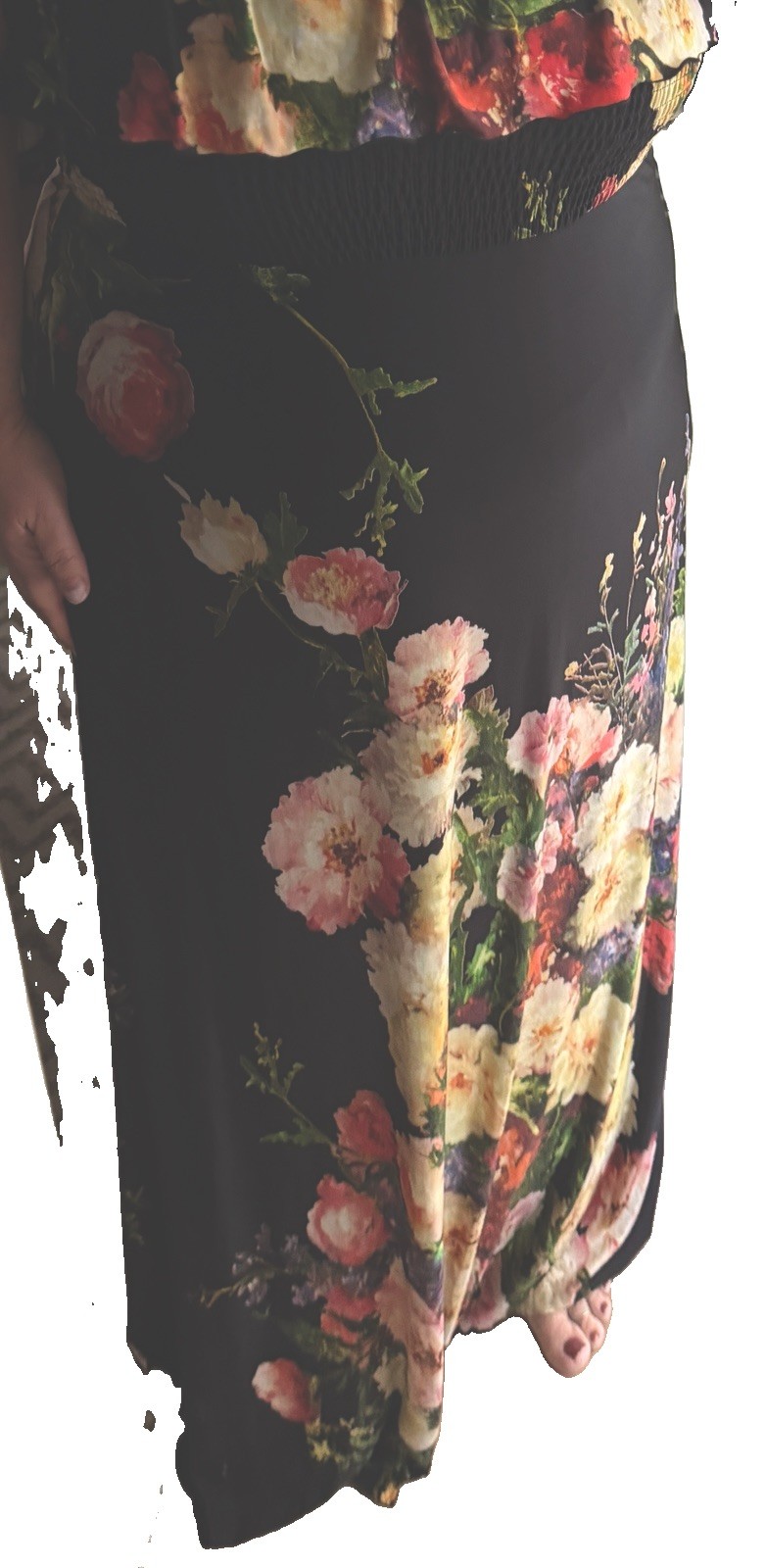 Alberto Makali Vintage Rose Womens Strapless Evening Maxi Dress Formal Cruise