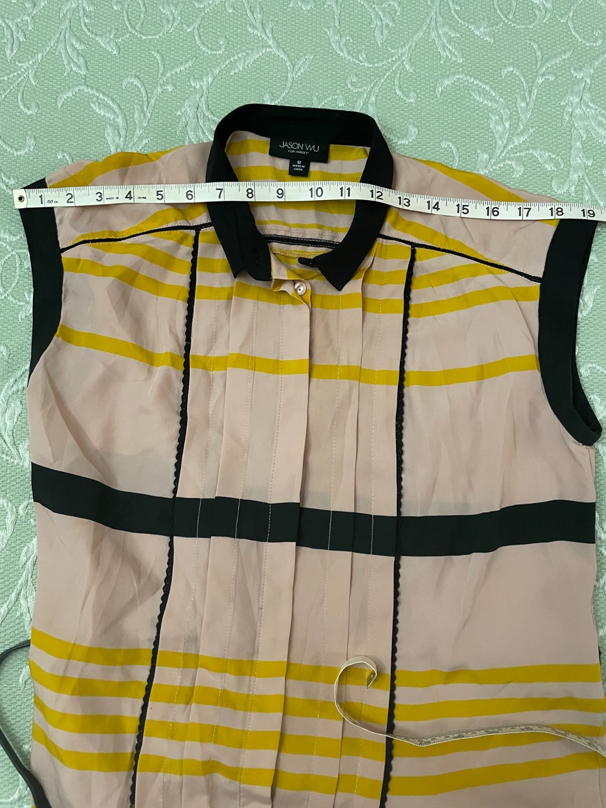 Jason Wu For Target Pleated Shift Mini Dress Women’s M Striped Collared Belted