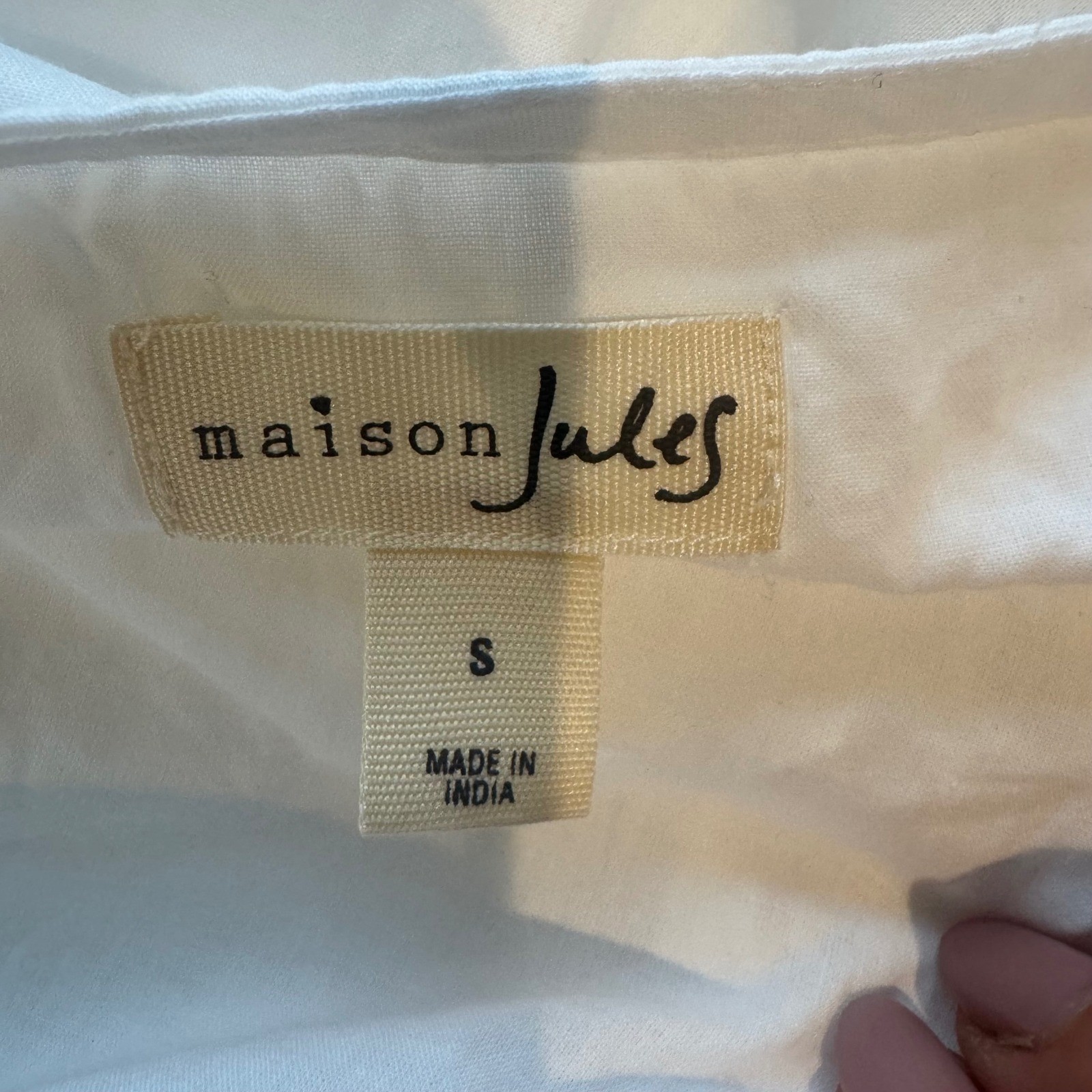 Maison Jules White Maxi Dress Eyelet Tiered Breezy Summer | Size Small NWT