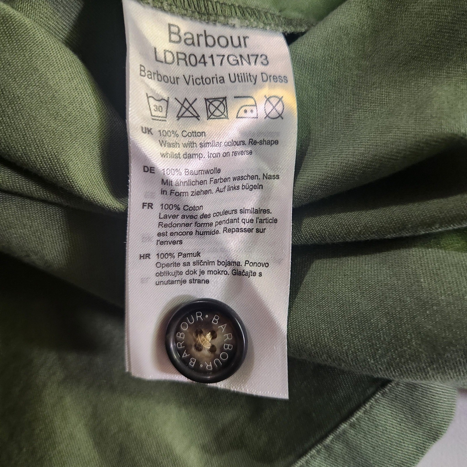 Barbour NWT Victoria Cotton Utility Shirt Dress 14 Belted Pockets Button Front