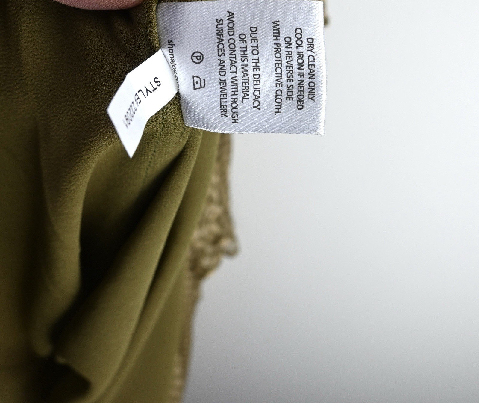 Shona Joy “Eleonora”drawstring Frill midi dress in Olive size UK12