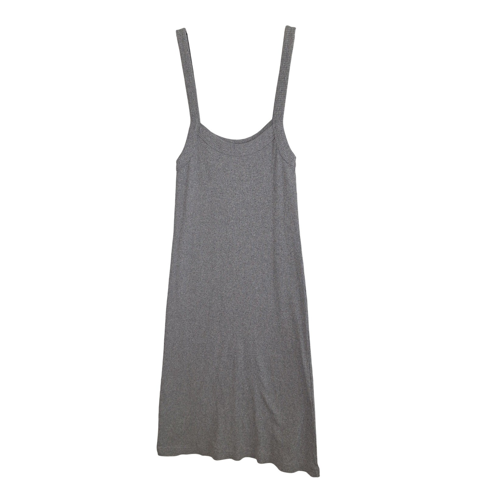 Y2k Carnival Fashion Womens Heather Gray Ribbed Knit Mini Tank Dress Small