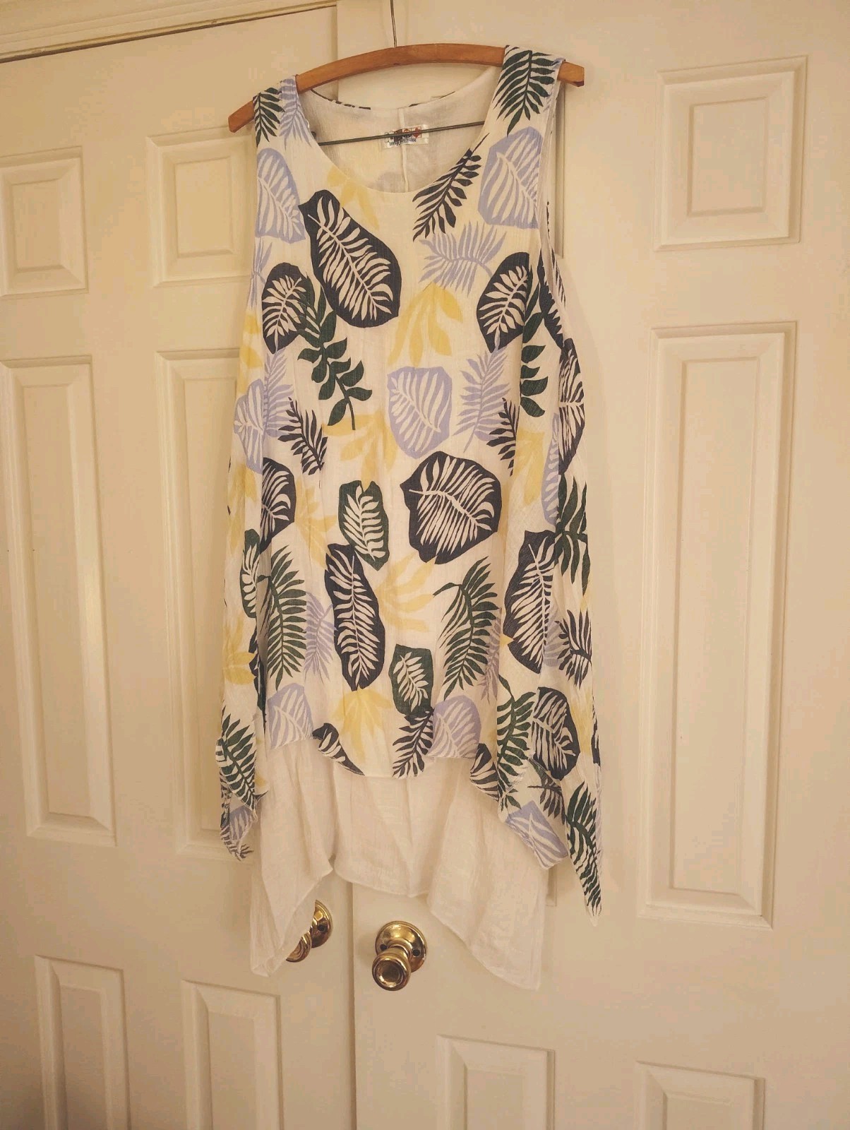 India Boutique White & Blue Floral Dress, One Size