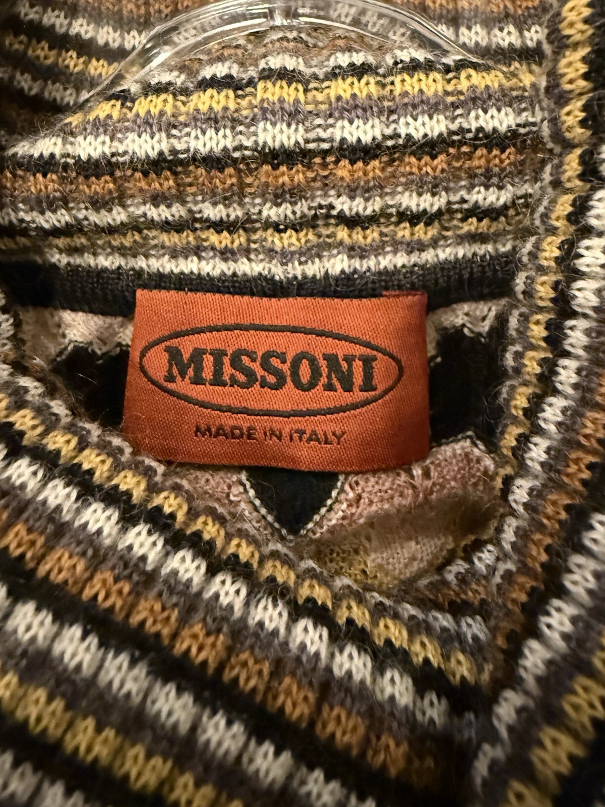 Missoni Wool Mohair Knit Turtleneck Chevron Dress Size IT 46 US 10