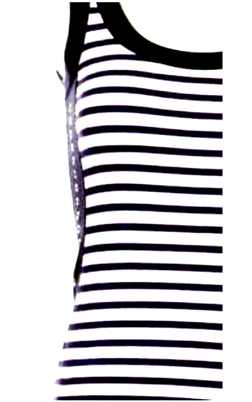 Summer Dress N5 Purple White Stripe Studded MARC CAIN Gallon Stripe 42 NAUTICAL