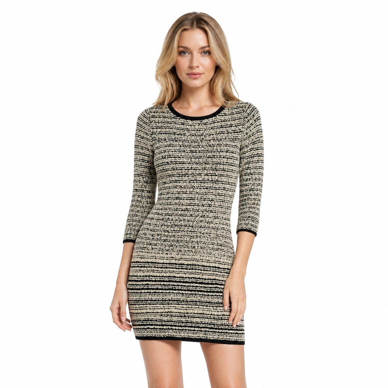 Rodika Zanian Paris Wool Blend Knit Mini Sweater Dress S Parisian Chic