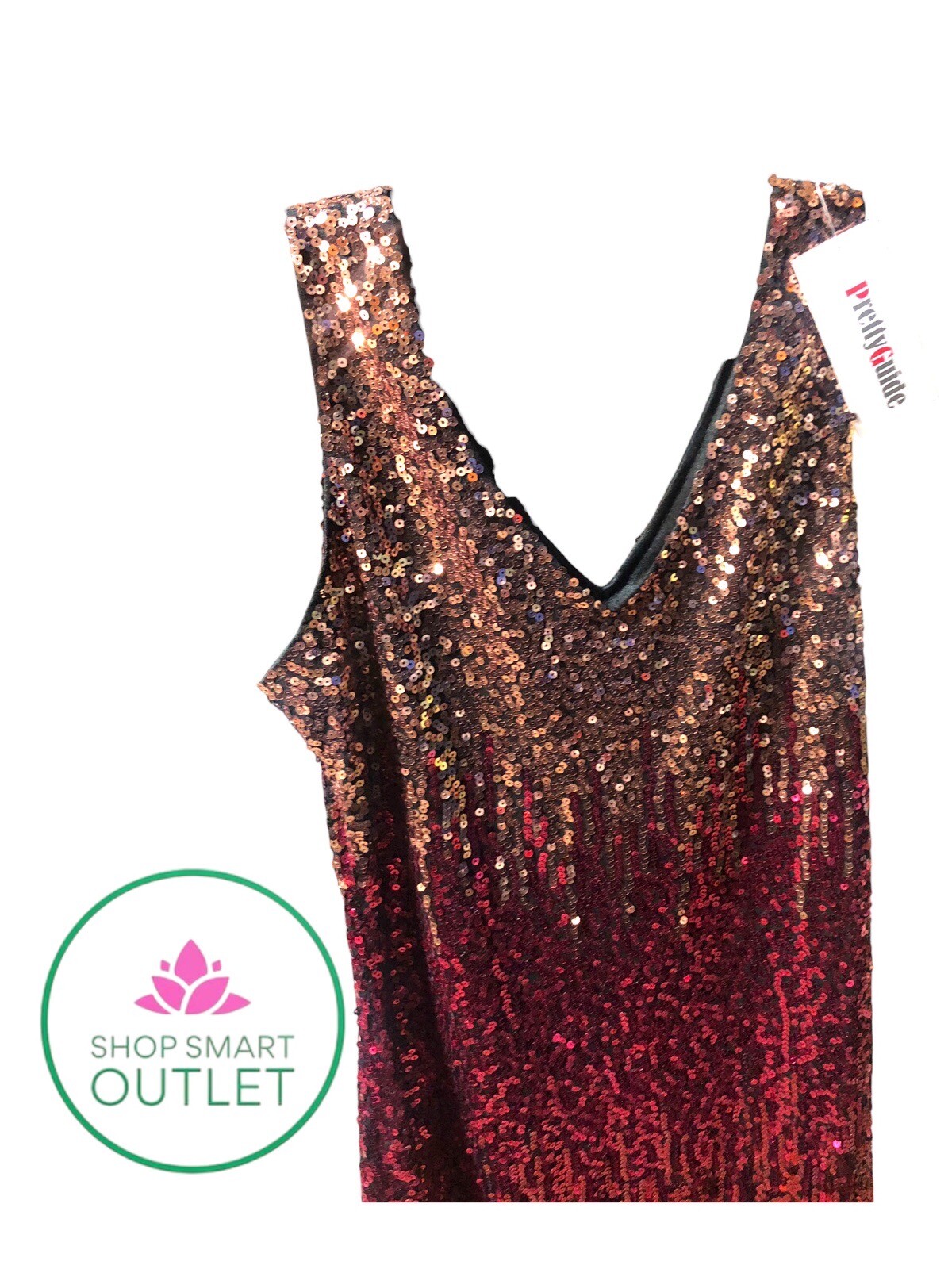 PrettyGuide Women Deep V Neck Sequin Sparkle Bodycon Stretchy Mini Party Dress