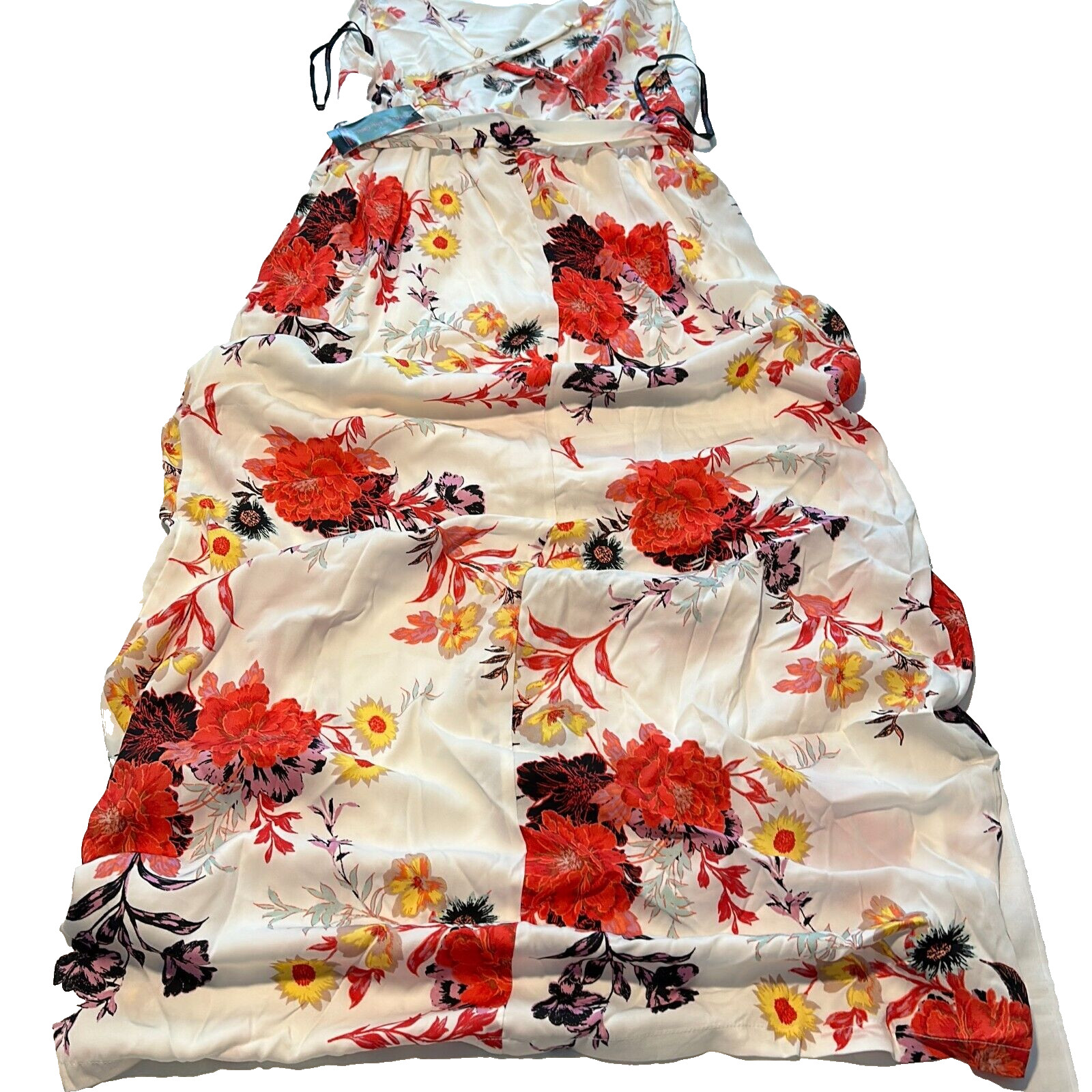 Material Girl Women’s Cloud Dancer Combo Sleeveless Cowl Neck Maxi Dress Size L