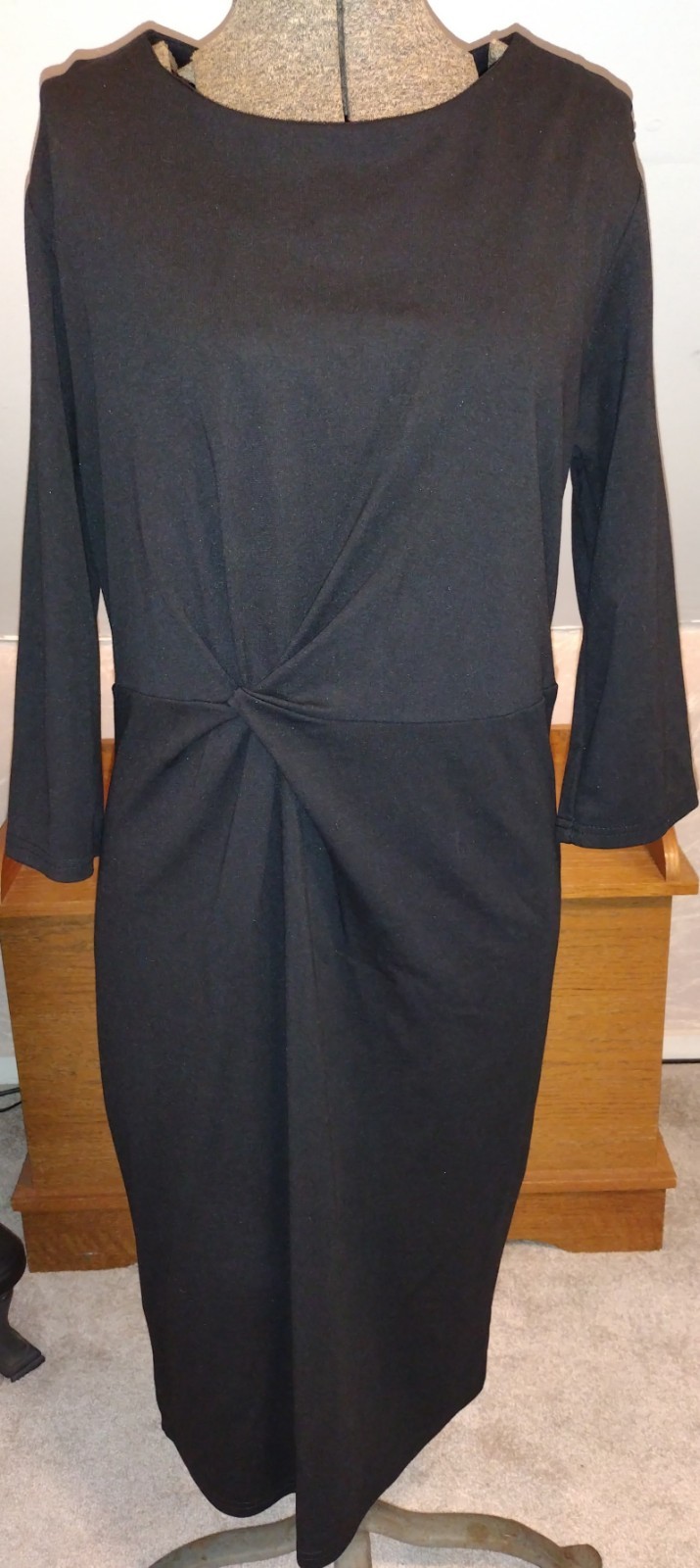 Women’s Black Dress 12 Veljie Zip Back Mid Weight Smooth Fabric Excellent