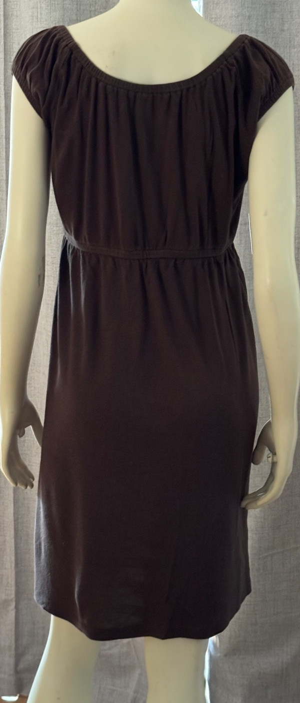 SONOMA life + style Women’s Solid Brown Scoop Neck Short Sleeve Dress Size Small