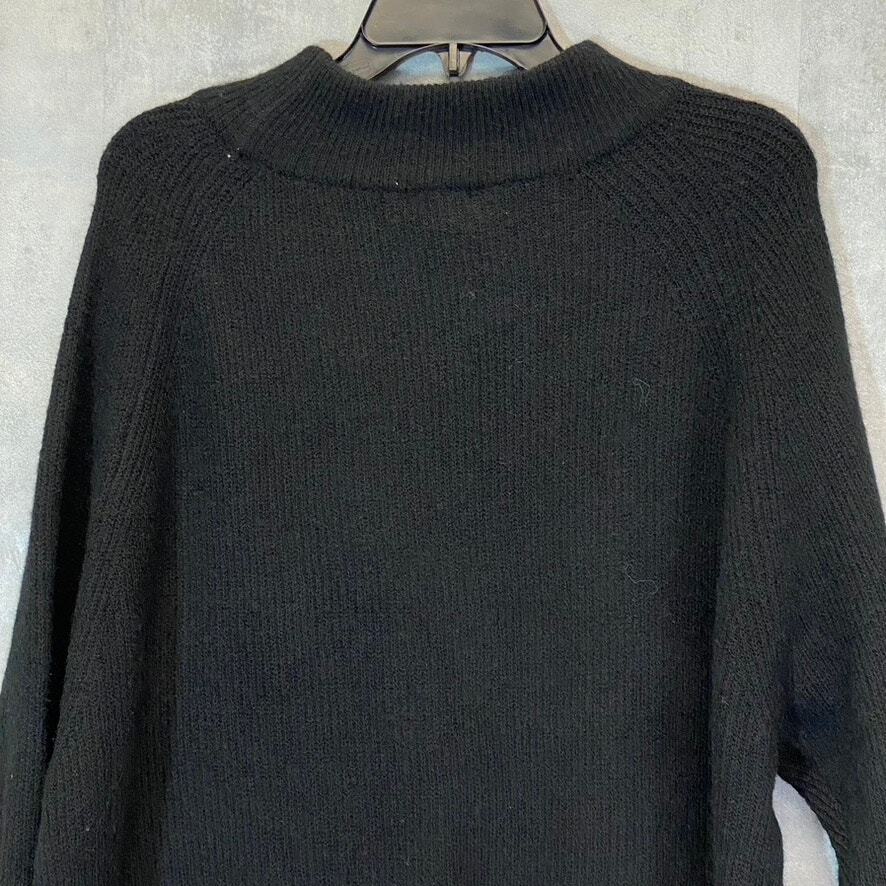 TOPSHOP Women’s Solid Black Crewneck Knit Mini Sweater Dress SZ 8-10 (M)