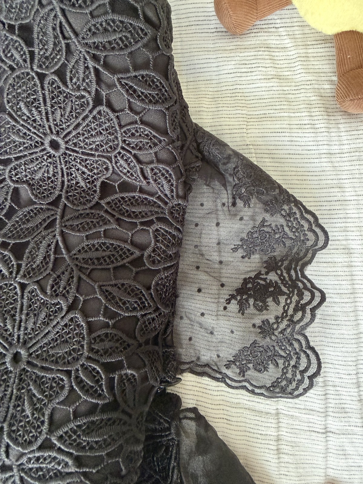 self portrait Black Guipure Lace Button Midi Dress size small new (never wear)