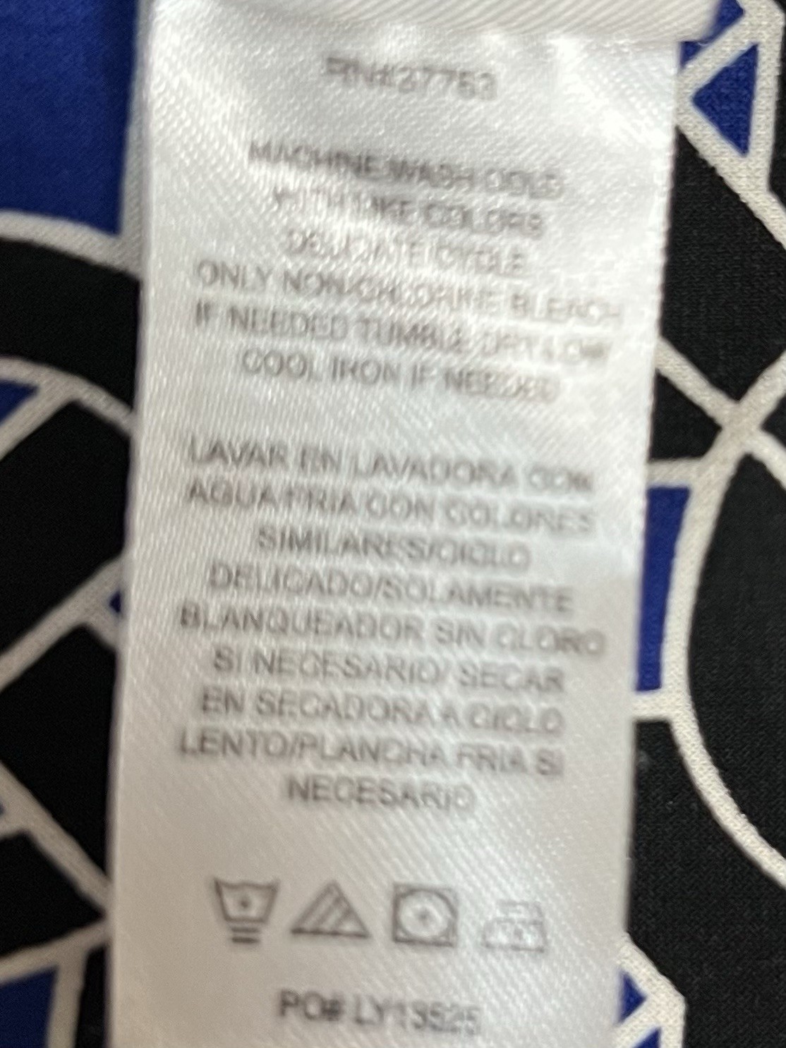 Laundry by Design Blue Black Geometric Chain Print Tie Waist Shirt Dress Size M