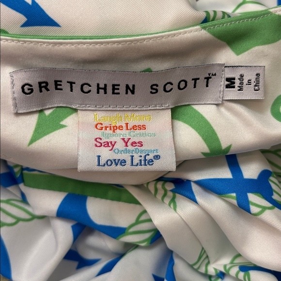Gretchen Scott Designs Nautical Anchor Polyester and Elastane Dress Medium