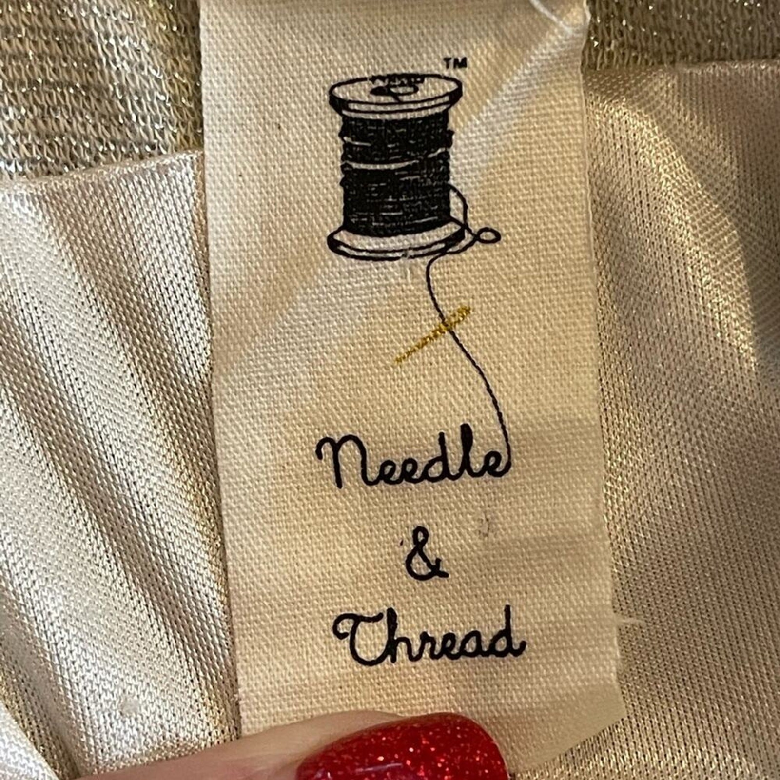 Needle & Thread Ivory Swiss Dot Shimmer Sleeveless Fit & Flare Dress Medium
