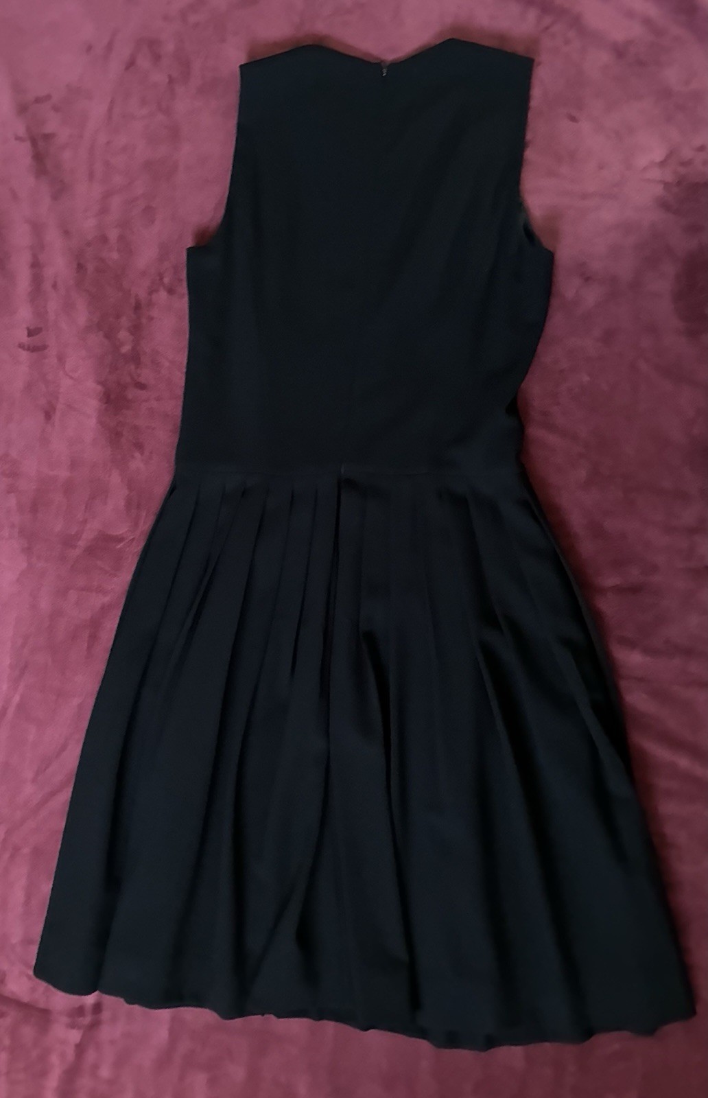 Ralph Lauren Collection Purple Label Black Dress Fit Flare Pleated Sleeveless 8