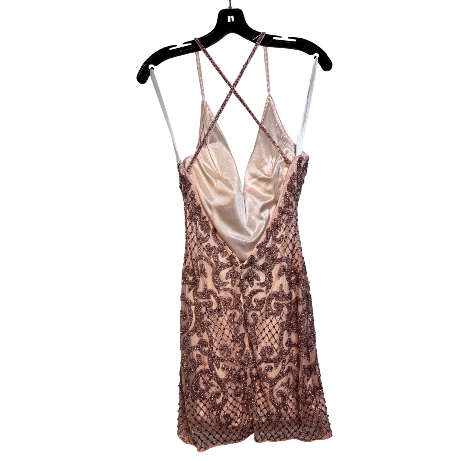 Primavera Couture 3138 Rose Beaded Open Back Cocktail Dress Size 10 NEW