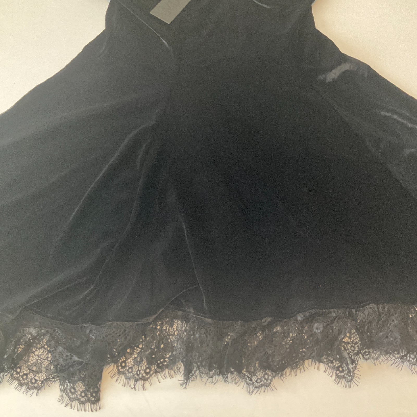 Dolls Kill Widow Dress Womens Size XL Black Velvet Zip Lace Stretch Straps Wired
