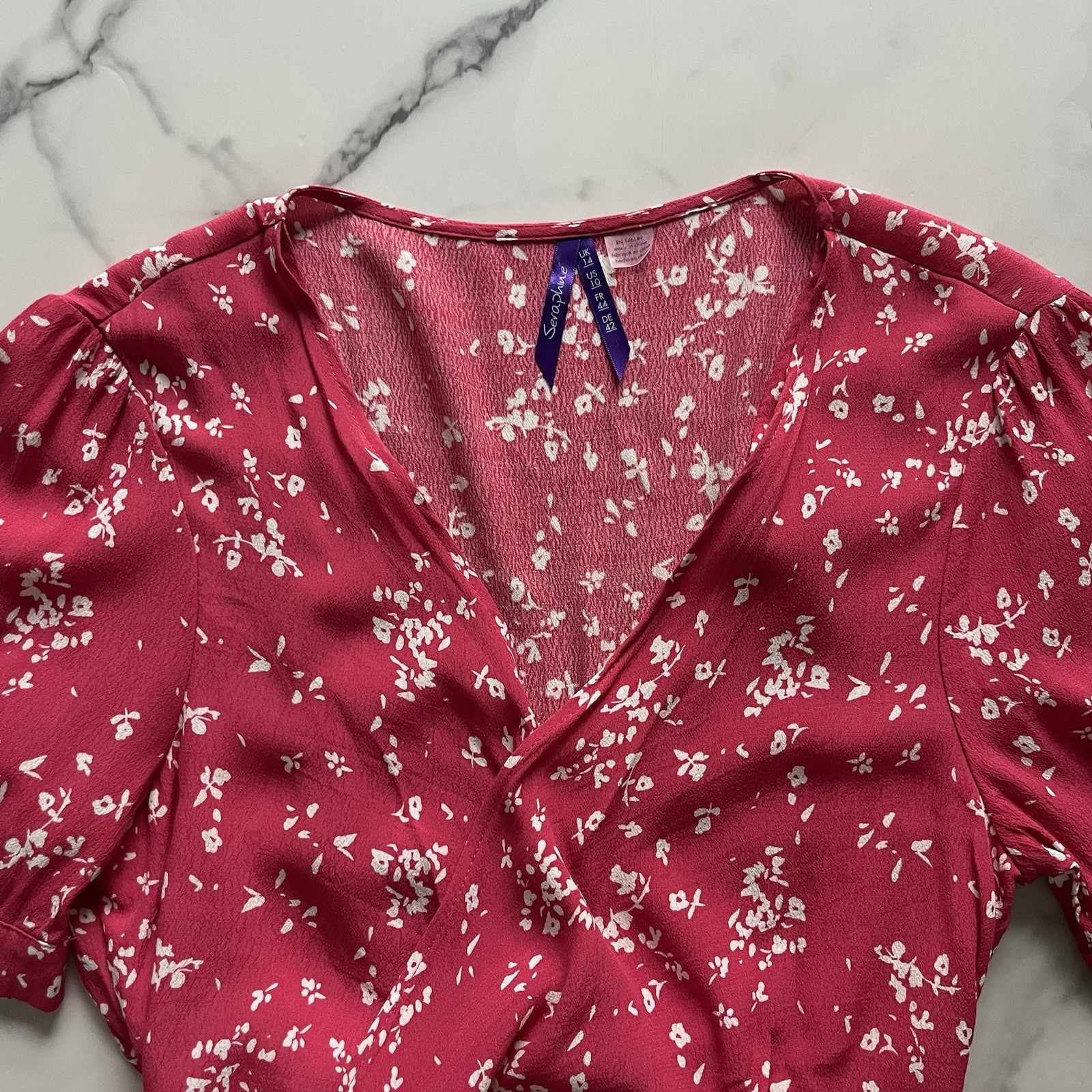 Seraphine Raspberry Sanna Maternity & Nursing Midi Dress floral pink Size 10