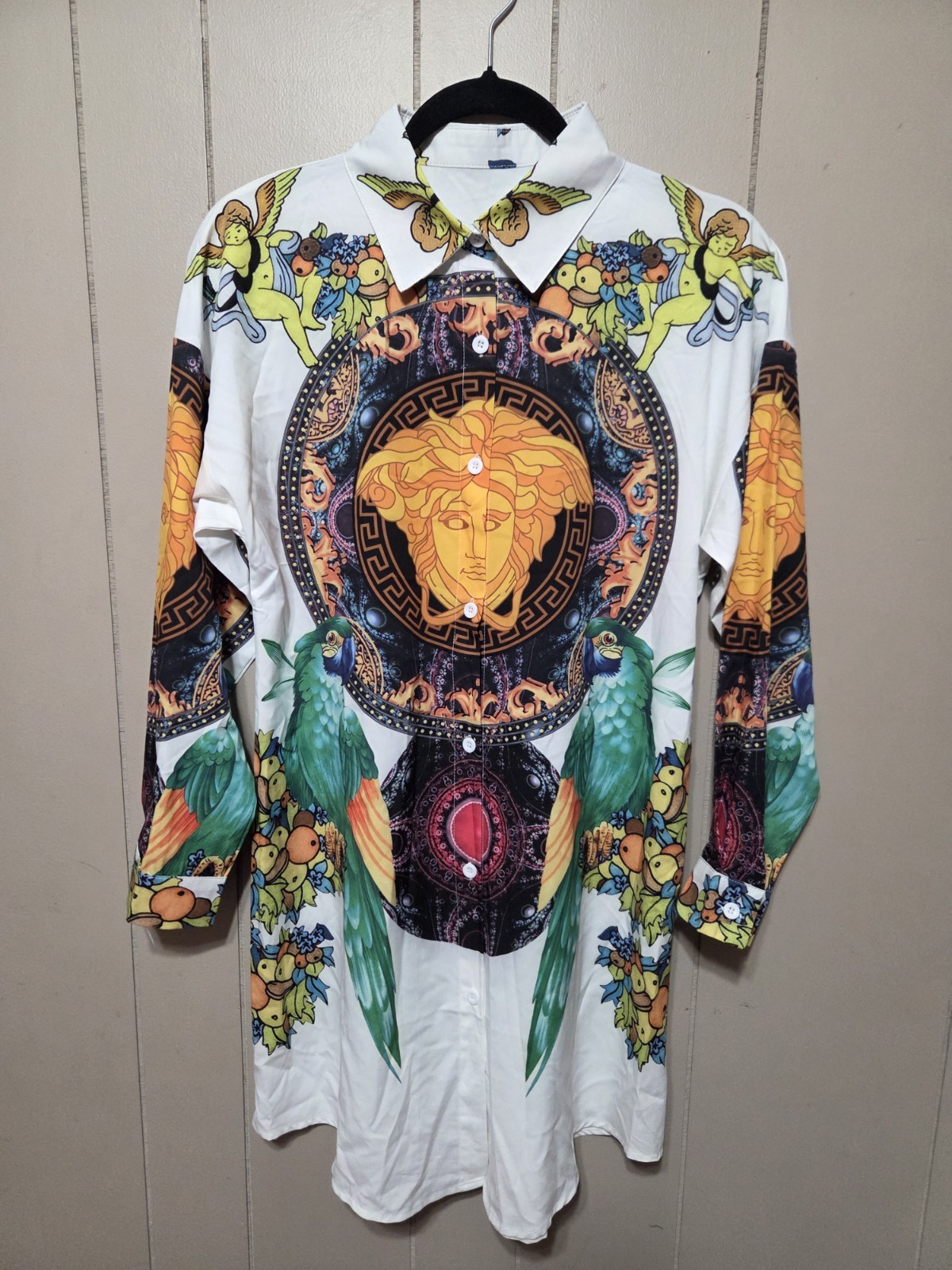 Medusa Button Down Shirt Dress Size Small New