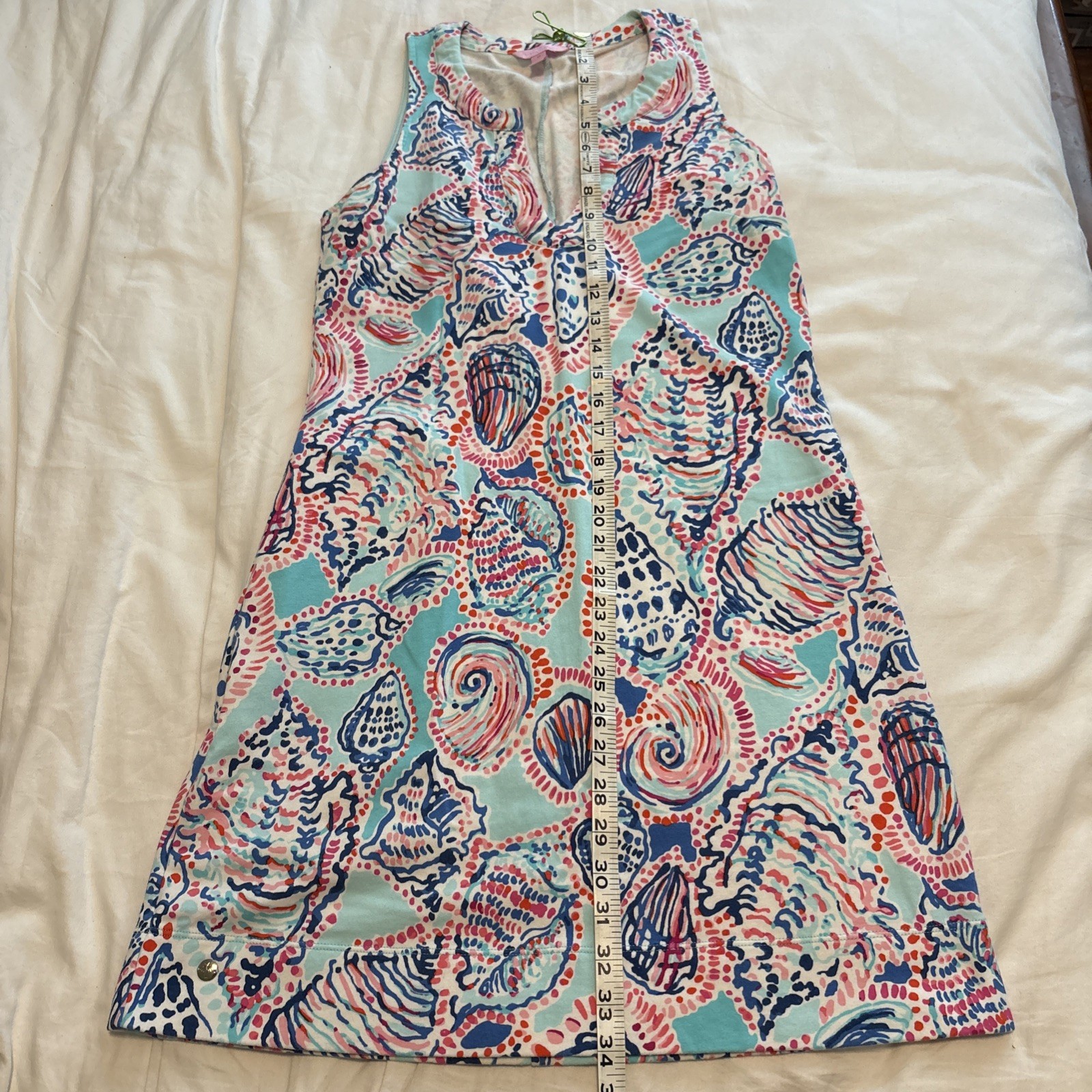 Lilly Pulitzer Estrada Shell Me About It Dress Medium Cotton Preppy Beach Coast
