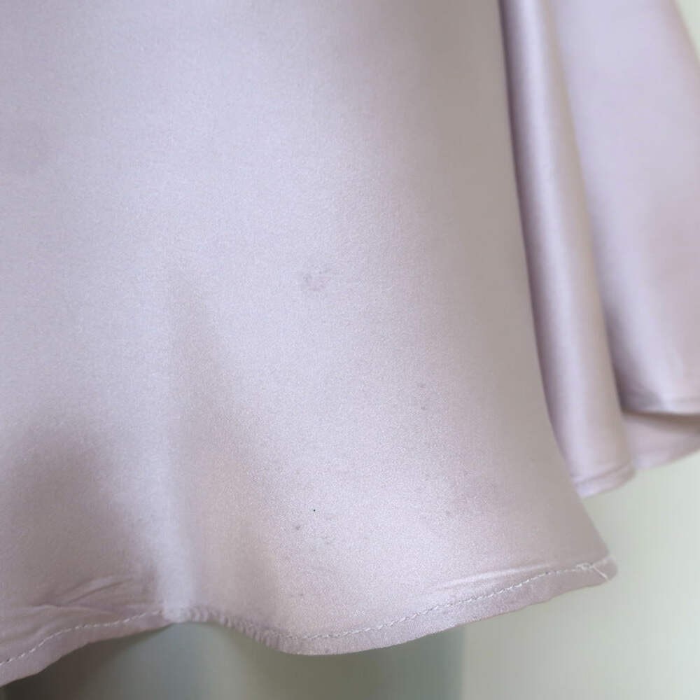 Zimmermann Blouson-Sleeve Mini Wrap Dress Lavender Silk Satin Size 2