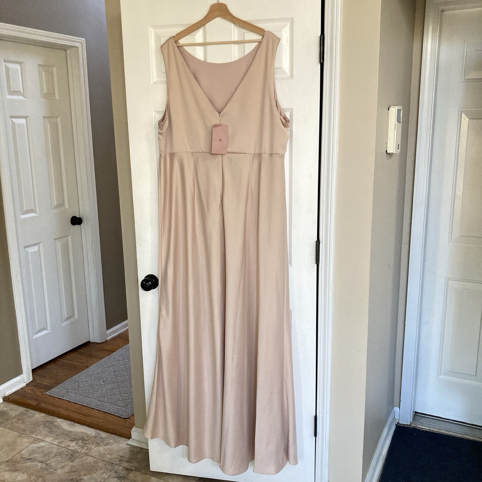 BHLDN Sachin & Babi Beckett Satin BridesmaidMaxi Dress in Oyster, Size 26W