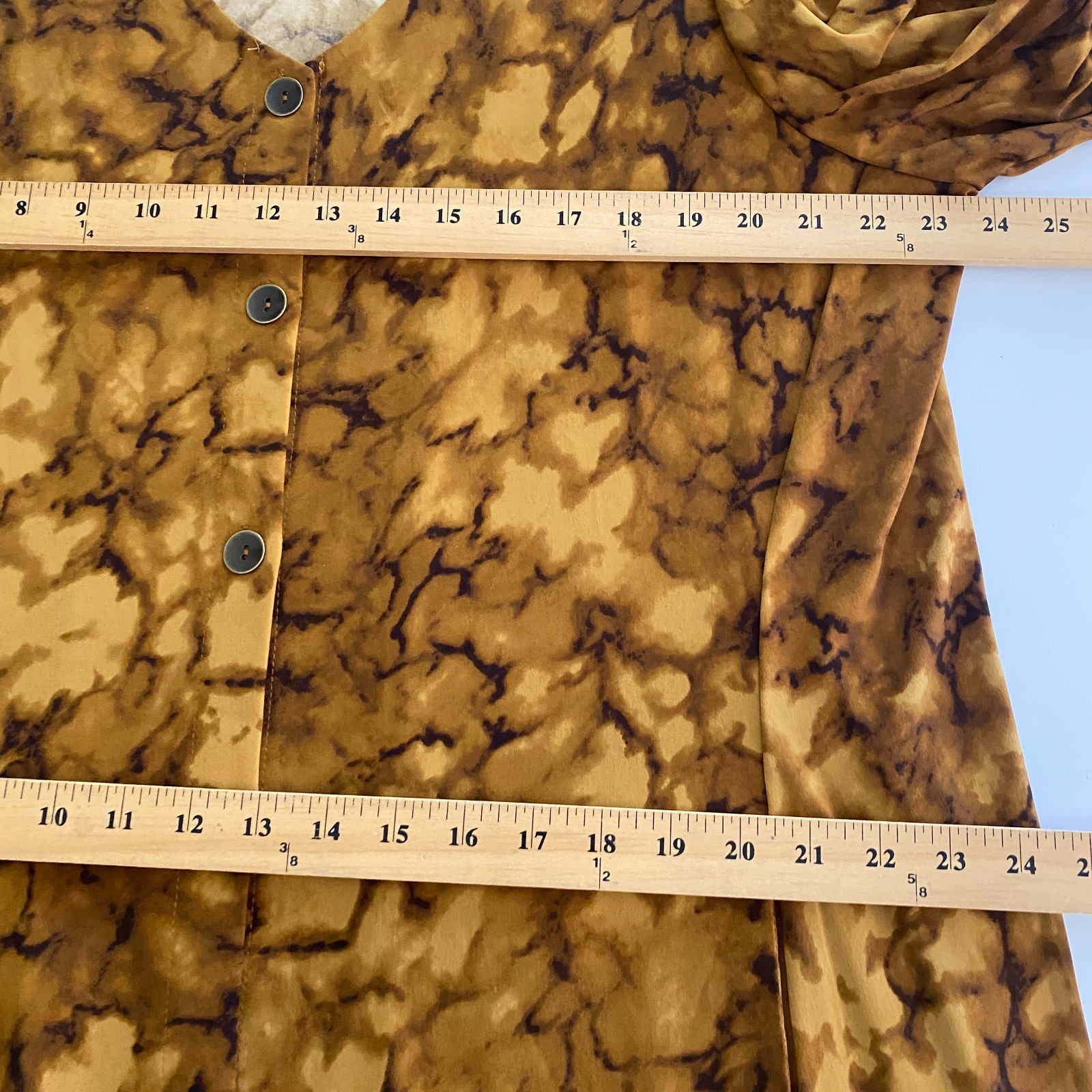 Susan Graver Regular Liquid Knit Elbow Sleeve Midi Dress Size 2X Brown Multi
