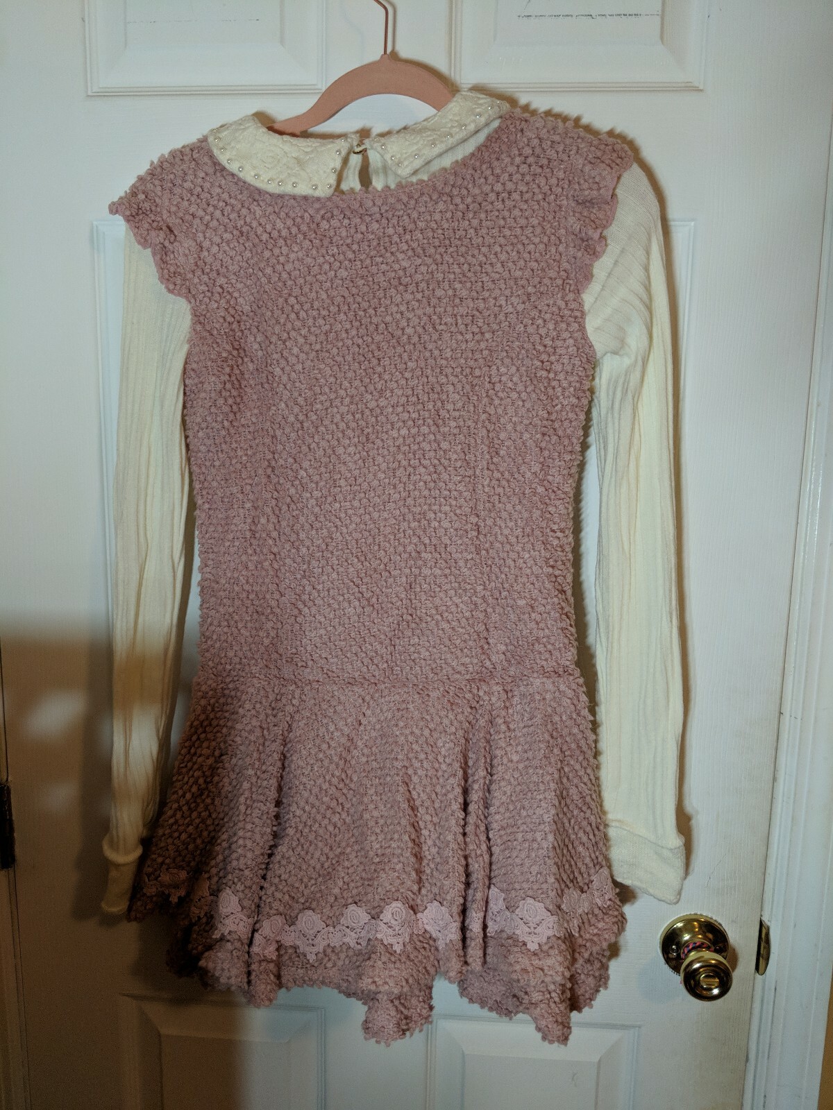 (US Seller) Authethic Liz Lisa Winter/Spring Collection Pink Dress Collar
