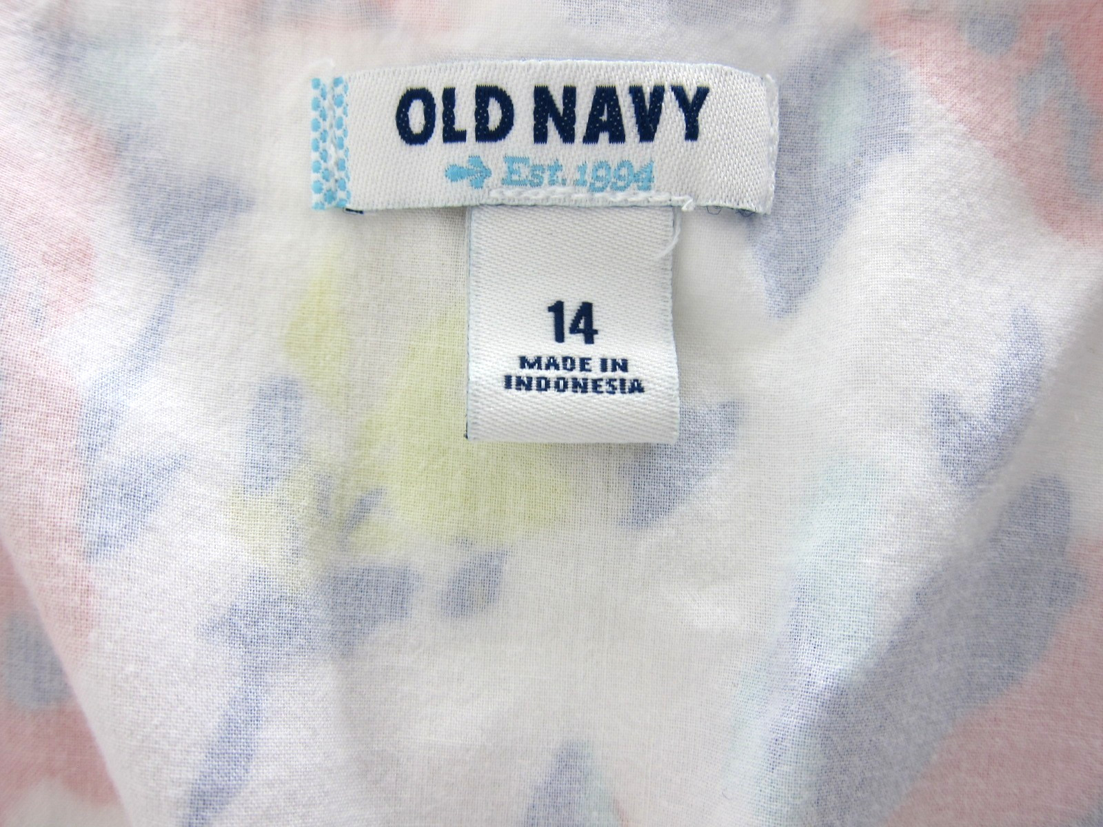Old Navy 100% Cotton White Orange Blue Yellow Floral Sheath Tank Sun Dress 14