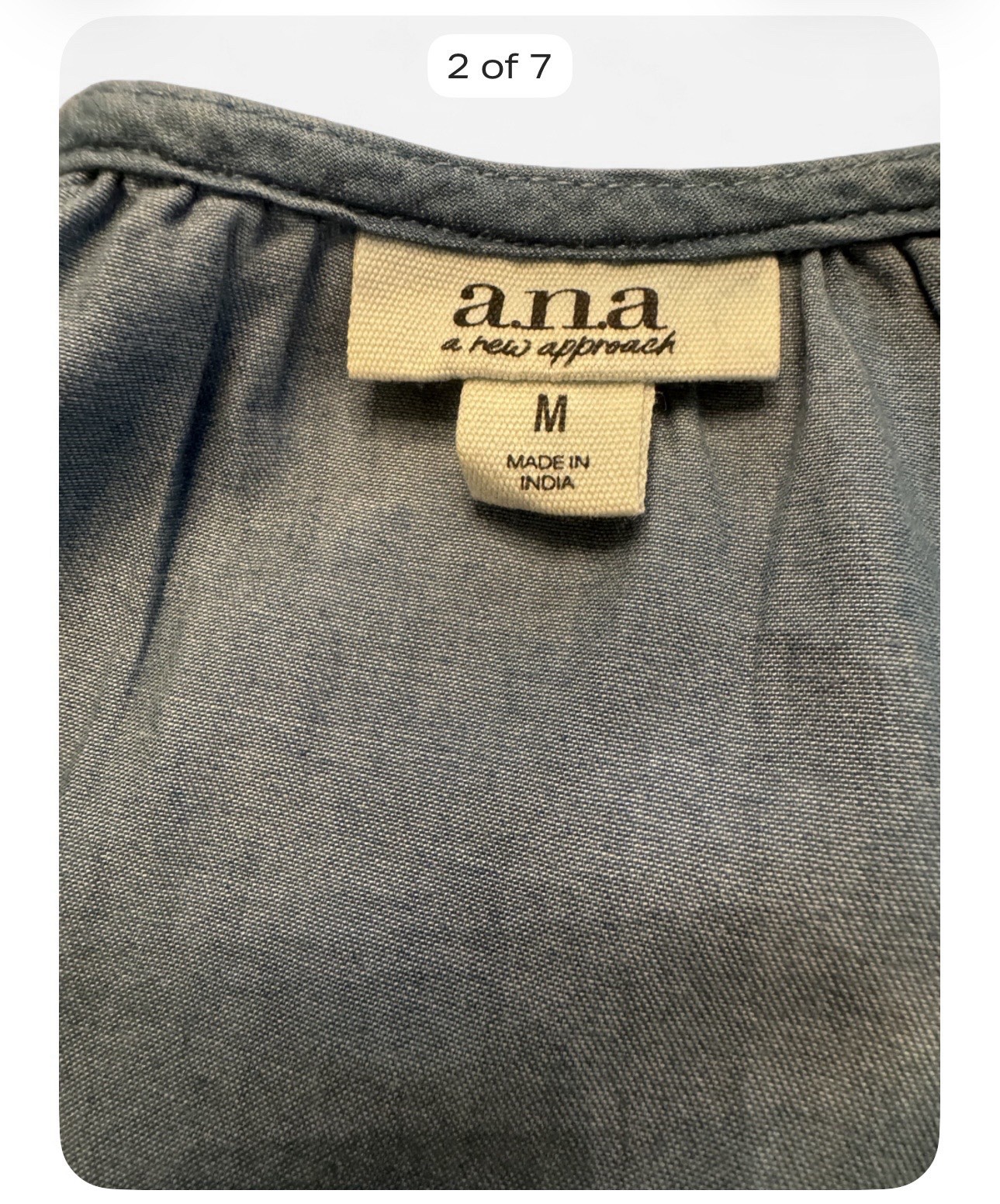 a.n.a. Lightweight Chambray Tiered Mini Dress | Size M | Excellent Condition