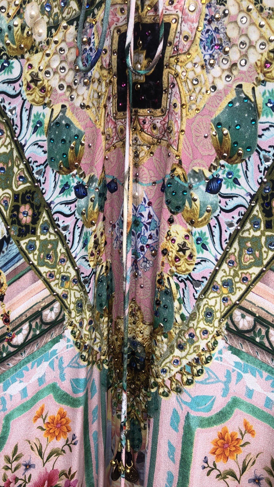 CAMILLA Long V Neck Lace Up Silk Kaftan NEW 🩵💛💚🩷 OSFA.